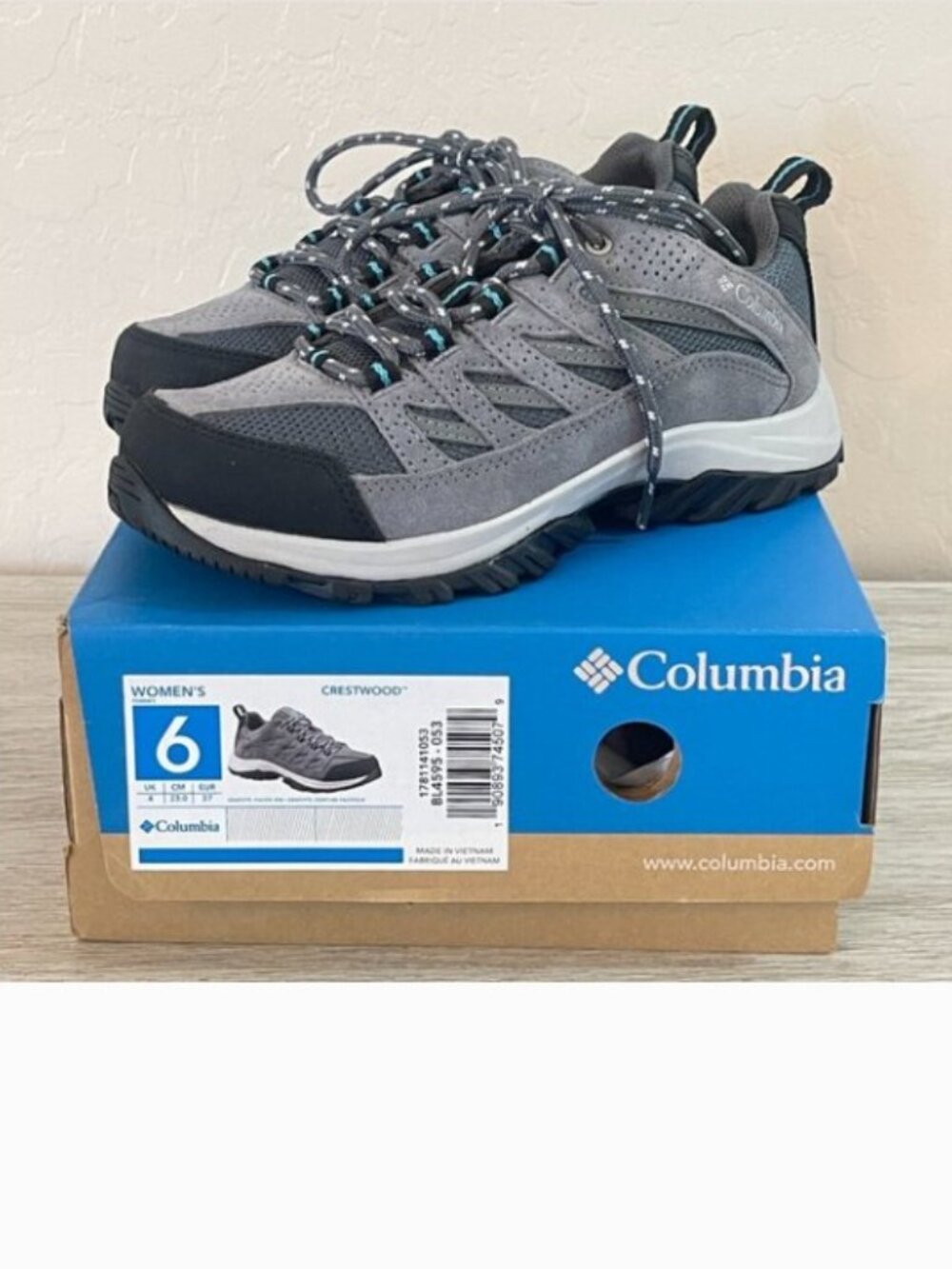 New Columbia Crestwood Hiking Shoes Boots 6 Graphite Pacific Rim with Box
